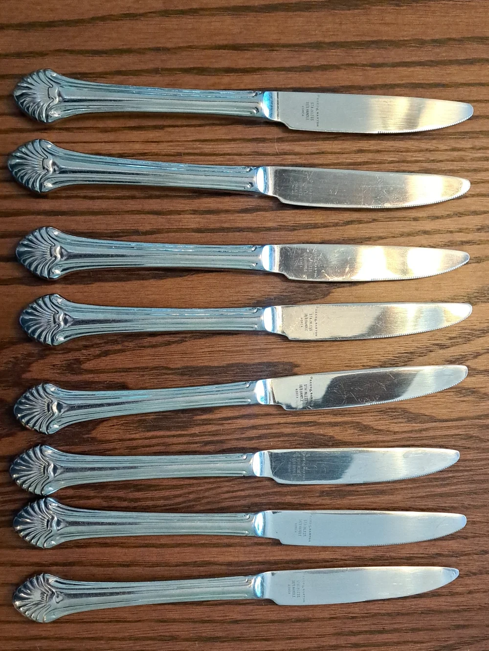 Reed and Barton Seafare Stainless Flatware - Glossy Silver Finish